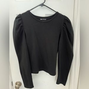 Black puff sleeve sweatshirt